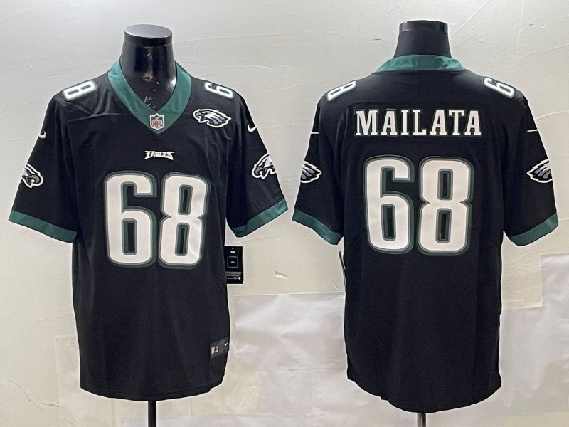 Men Philadelphia Eagles #68 Mailata Black Second generations 2025 Nike Vapor Limited NFL Jersey style 5->philadelphia eagles->NFL Jersey